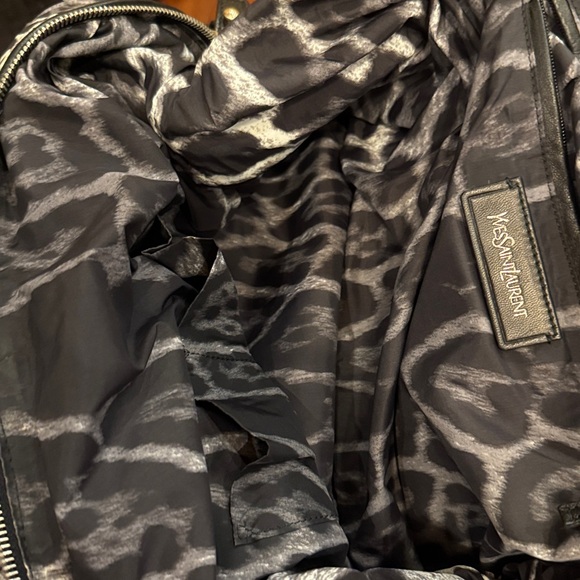 YSL muse tote bag leopard print nylon Y hobo bag - Picture 7 of 8